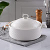 Household Double-Eared Ceramic Soup Bowl with Lid, Creative Stew Pot, Pure White Large-Capacity Rice Soup Bowl, Soup Basin, Microwave Oven Ginger Tea