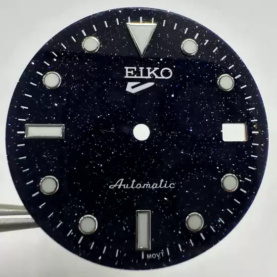 28.5MM watch accessories S mark dial with luminous real stone literally suitable for NH35 NH36 mechanical movement