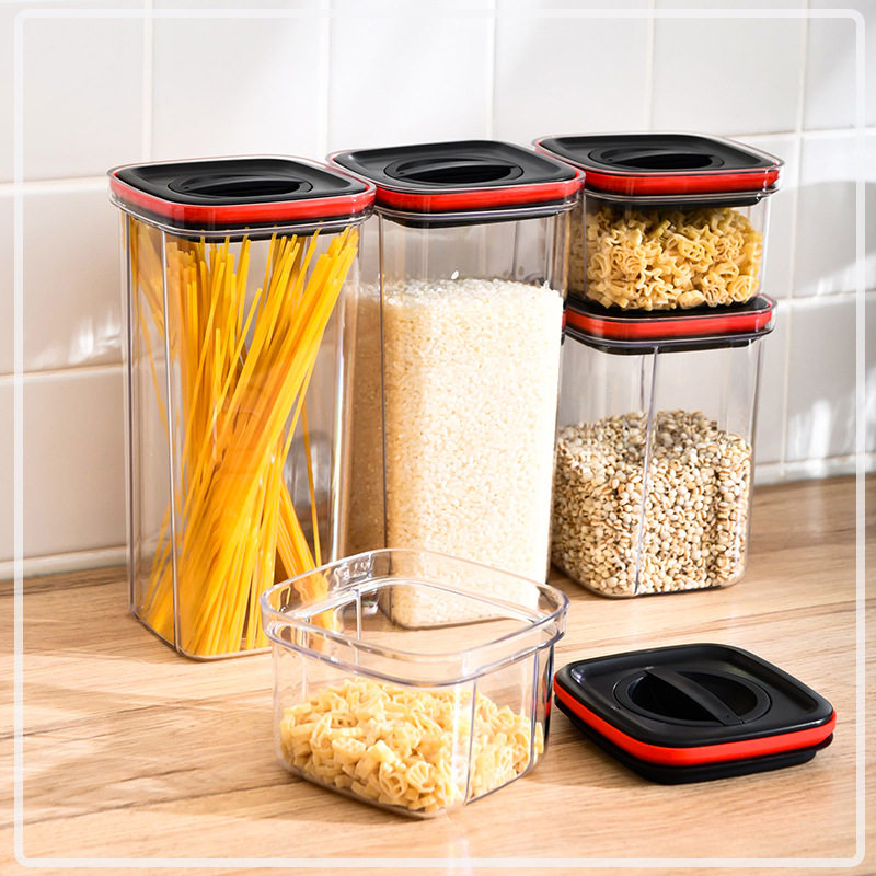 Kitchen Supplies Pe Thickeneded Food Sealed Jar Storage Box Transparent Plastic Food Snack Storage Jar Wholesale
