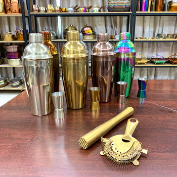 Cross-border Stainless Steel Cocktail Shaker Full Set Cocktail Bar Shaker Double Head Measuring Cup suit Hand Shaker
