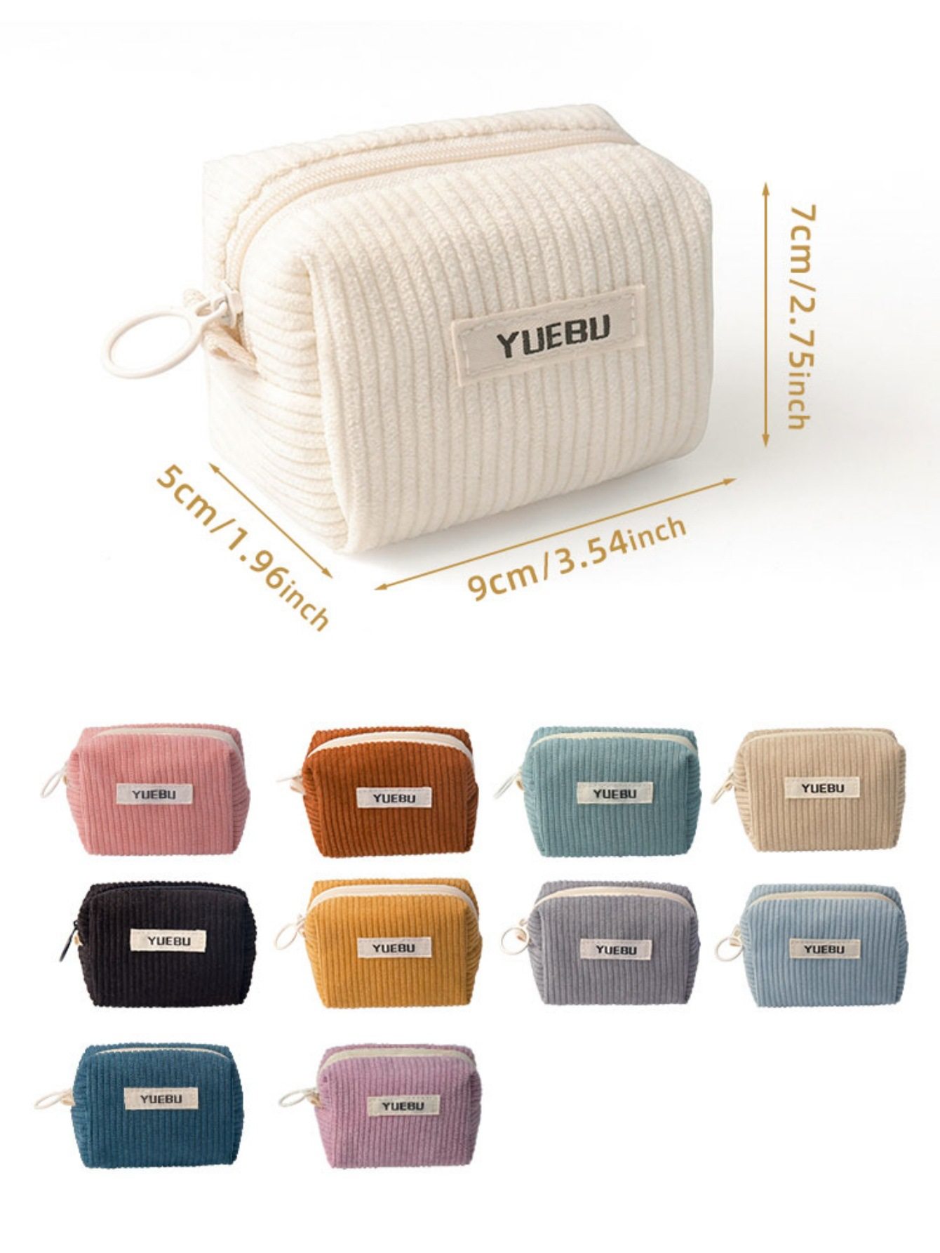 Ins Retro Corduroy Pure Color Simple Coin Purse Bluetooth Headset and Coin Purse Versatile