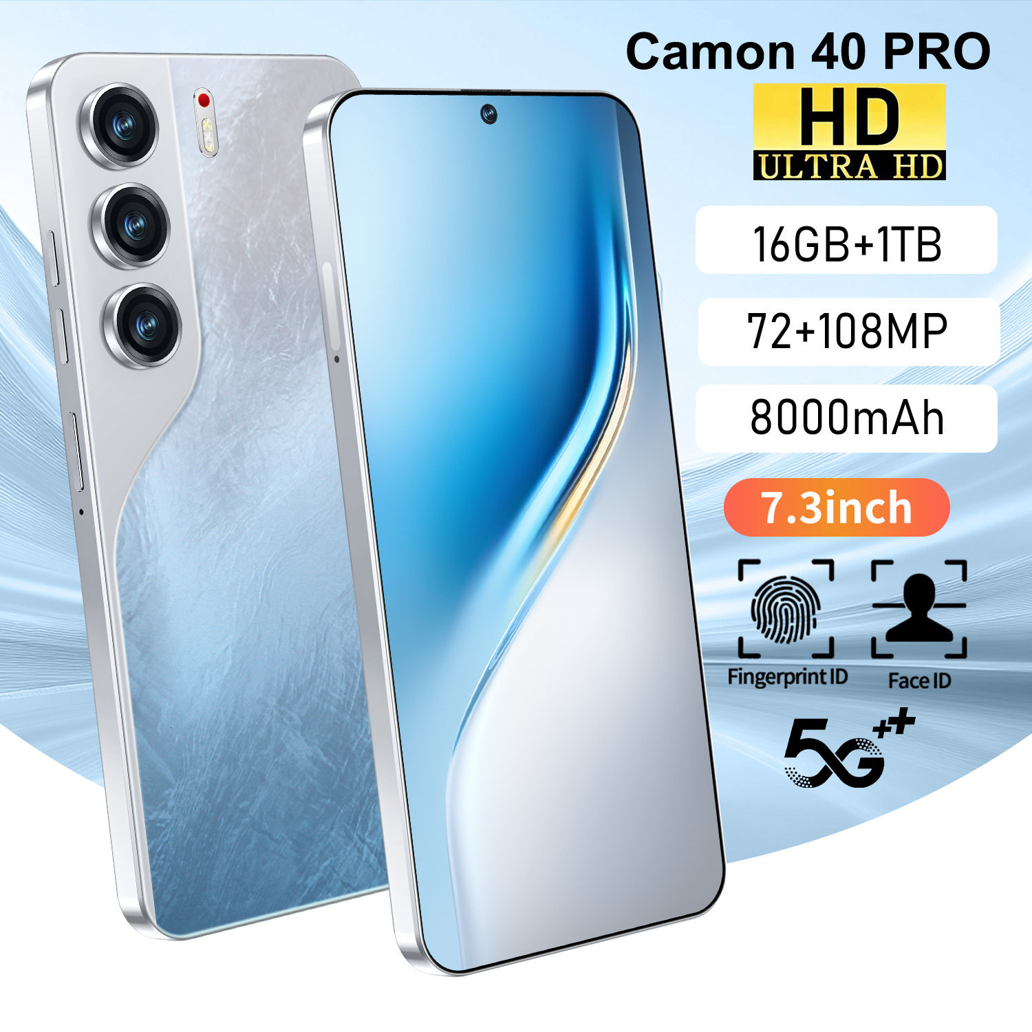 跨境Camon40 Pro 安卓16+1T 智能手机7.3大屏源头厂家速卖通OZON