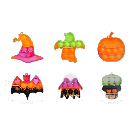 Halloween rodent pioneer keychain decompression toy silicone finger press bubble music key pendant wholesale