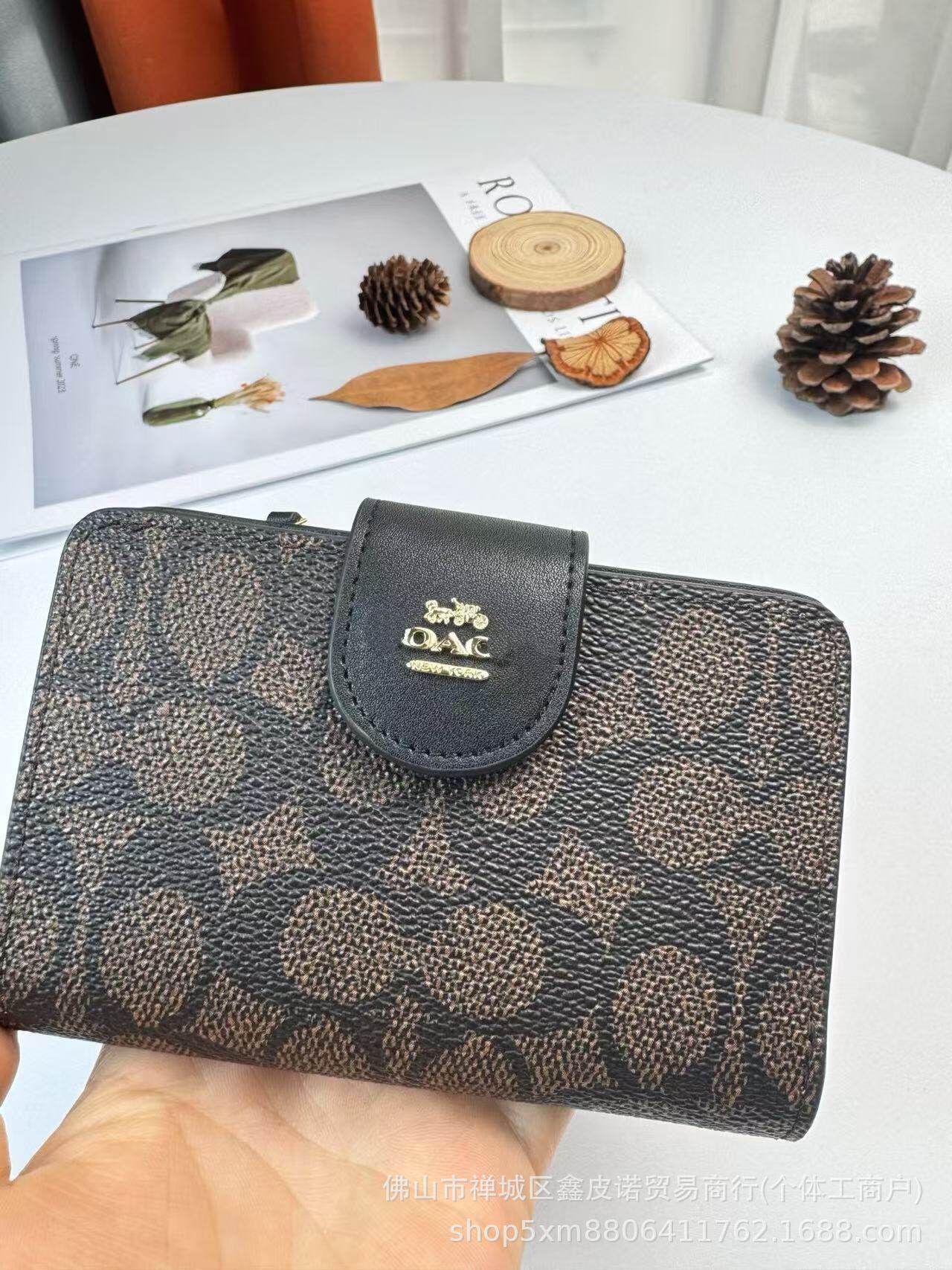 C's New Women's Mid-Length Coin Purse Fashionable Printed Multi-Card Slot Wallet Single Zipper Multi-Functional Clutch Bag