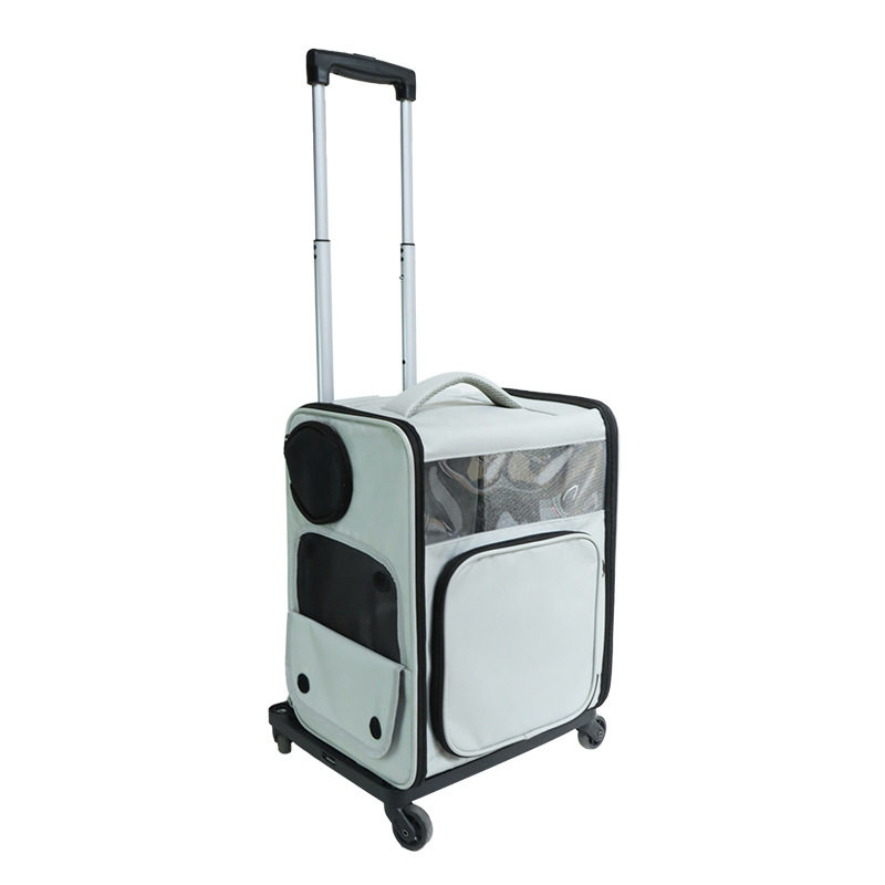 Cat Bag, Portable Cat Backpack, Expandable Pet Trolley Box, Large Capacity, Breathable, Removable, Foldable Pet Outing Bag