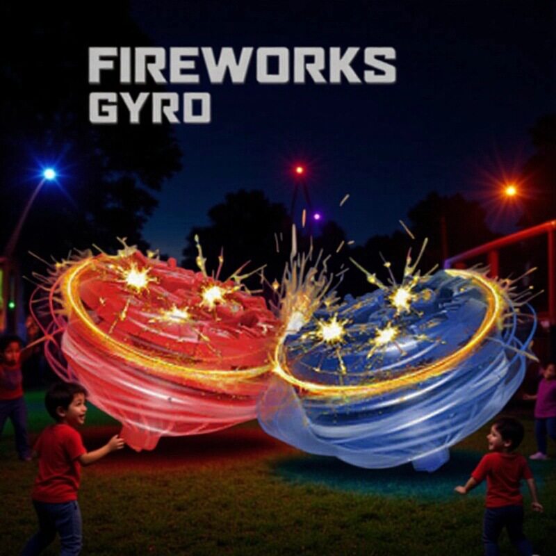 New Fireworks Gyro Children's Toy Glowing Rotating Magic Colorful Handheld Decompression Gyro Battle Explosion Wholesale