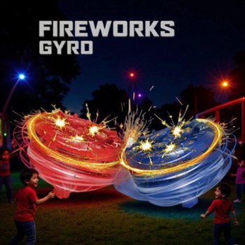 New Fireworks Gyro Children's Toy Glowing Rotating Magic Colorful Handheld Decompression Gyro Battle Explosion Wholesale