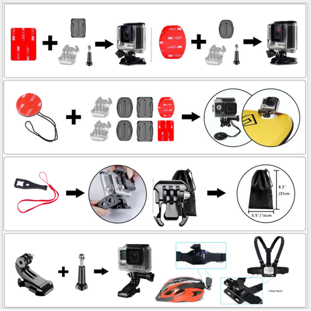 gopro9 10 11 sports camera accessories Dajiang Lingyan outdoor sports camera suit 50-in-one