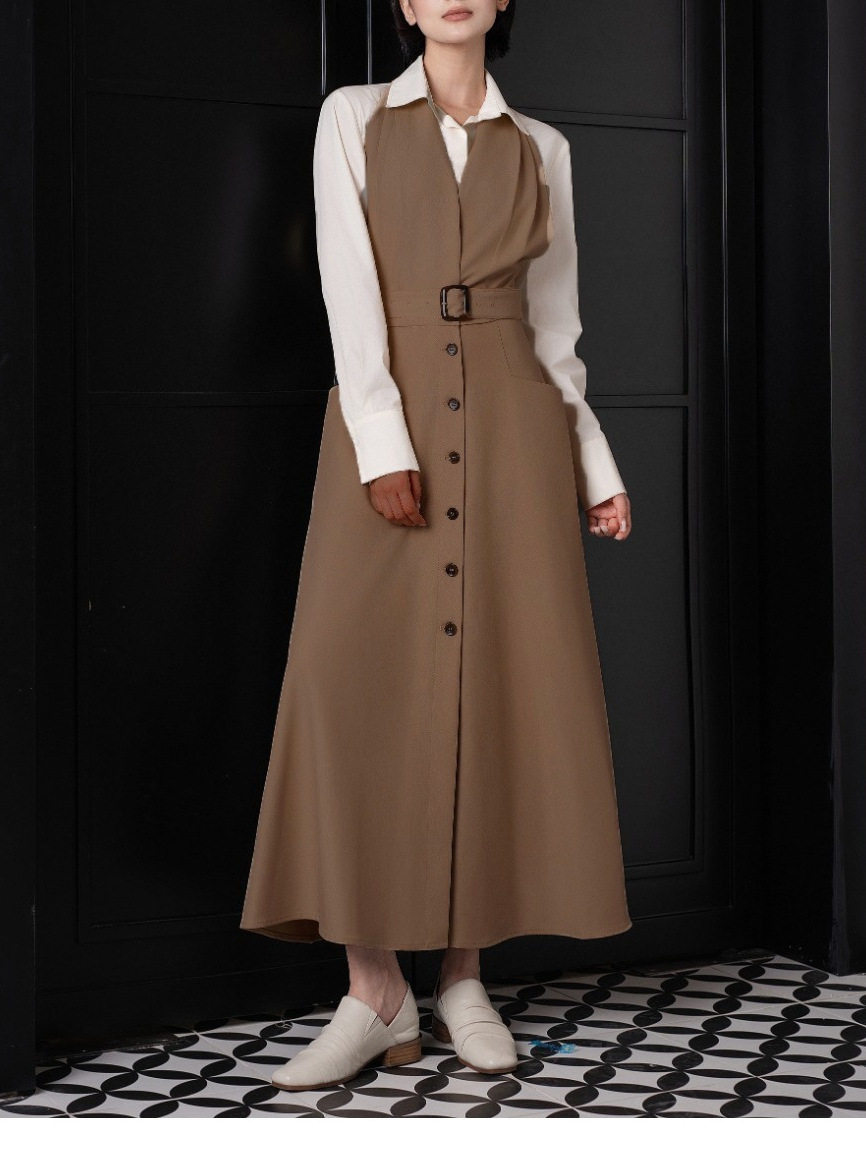 French Splicing Two-Piece Set, Elegant Waist-Cinching Halterneck Dress, Women's Design Slimming Suit, Cross-Border Southeast Asia