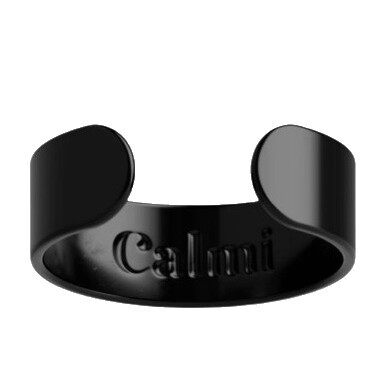 跨境爆款不锈钢磁石戒指刻字calmi戒指磁疗戒指减压冥想饰品配饰