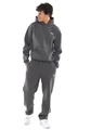 Dark gray suit hoodie wide leg pants