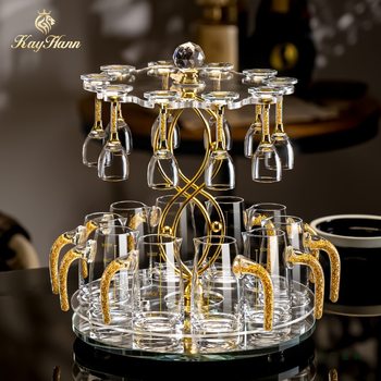 High-End Accessible Luxury White Wine Glass Wine Storage Set Crystal Glass Wine Divider One-Shot Small Wine Cup Cup Holder for Home Use