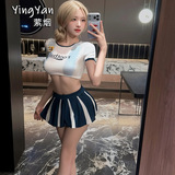 Yingyan сексуальное женское белье, униформа для косплея чирлидеров, искушение, футбольный детский пижамный комплект с разрезом