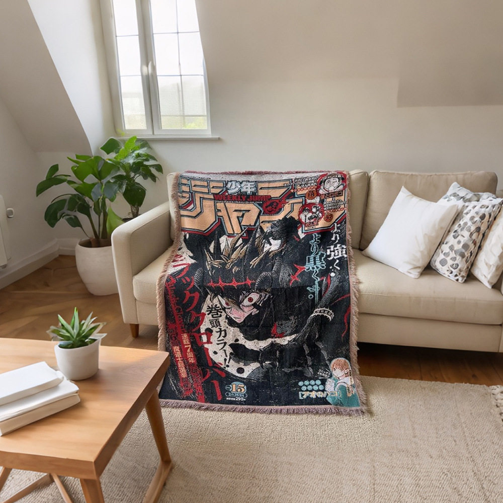 Cross-Border Woven Blanket Cartoon Animation Tassel Sofa Cover Blanket Soft Thread Blanket Camping Blanket Outdoor Picnic Blanket