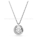 Dynamic asymmetrical white gold necklace