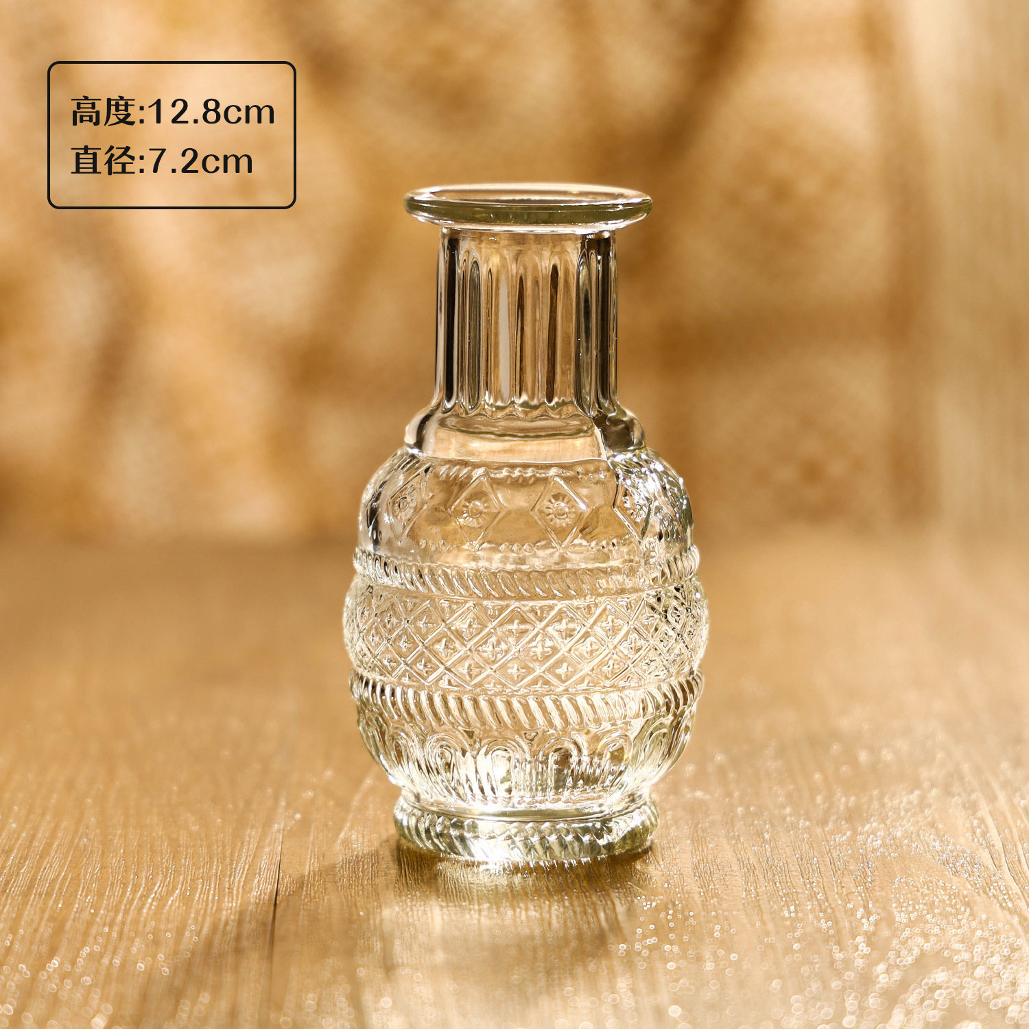 跨境热销复古玻璃花瓶插画高级感香薰瓶 透明ins风摆件小花瓶套装