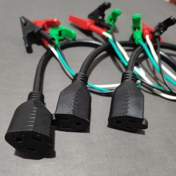 American Standard Female Crocodile Clip with Power Cord Plug Cord High Power Pure Copper Opening 20mm Extension Cord with Live Cord