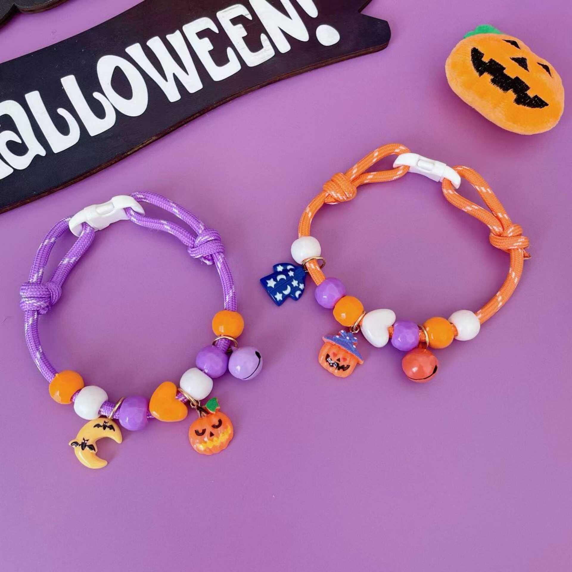 Cross-Border Pet Halloween Collar Cat and Dog Bell Collar Small and Medium-Sized Dog Teddy Dog ​​Adjustable Pendant