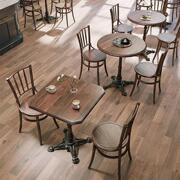 American Retro Solid Wood Square Table and Chair Combination Cafe Milk Tea Shop Sweet Shop Western Restaurant Clear Bar Commerci