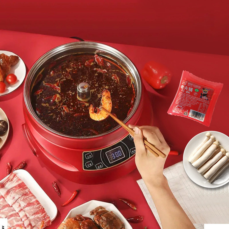 Liuliu Red Oil Hot Pot Base Small Pack Single Serving Hot Pot Spicy Flavor Home Cooking Ingredient 80g Small Hot Pot