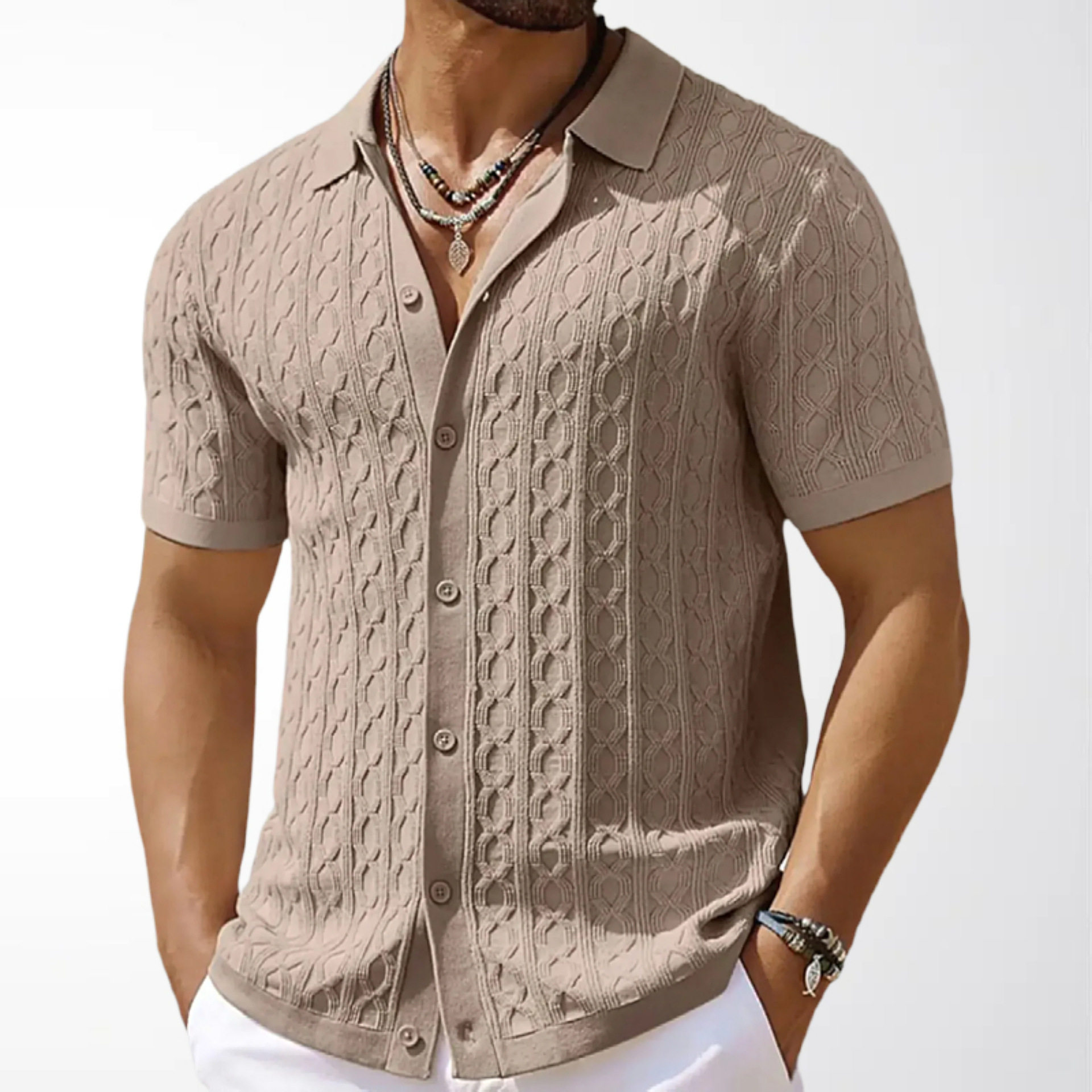 夏季外贸短袖男装欧美时尚针织衬衫男士休闲纽扣开衫POLO衫SY0084