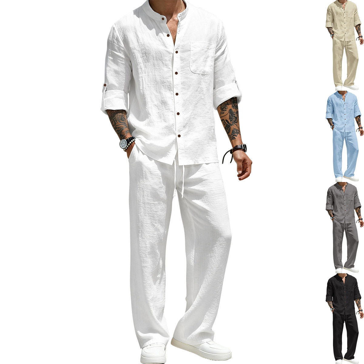 2025 cross-border American men's shirt men's long-sleeved re...