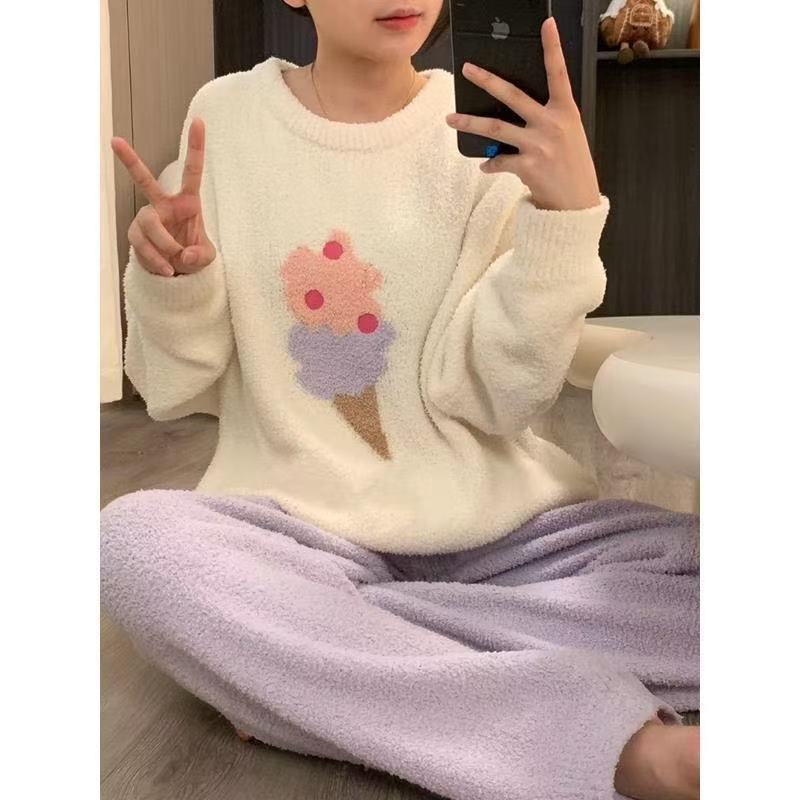 睡衣冬季女款珊瑚绒2025年新款冬天法兰绒秋冬家居服套装厂家直销