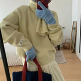 Корейский ленивый свитер KANING, новинка 2025 года, зимняя мода, западный стиль, взрывной свитер с воротником-стойкой и шарфом, топ