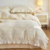 Class A French princess style milk velvet four-piece set carved lace winter thickened warm bedding antistatic