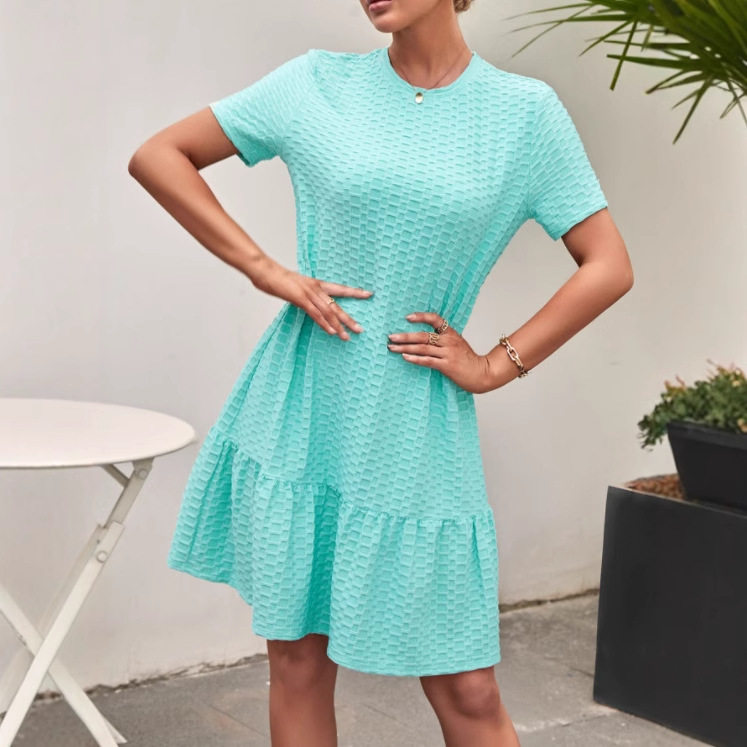 Casual Slim Fit Solid Color Dress Elegant Style Comfortable Fabric Perfect for Everyday Wear Wholesale Available