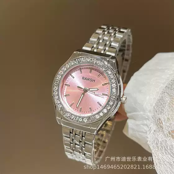 BARSH New Arrival Round Dial Pink Women's Watch with Elegant Rhinestone Accent – Stylish & Unique 2025 Timepiece