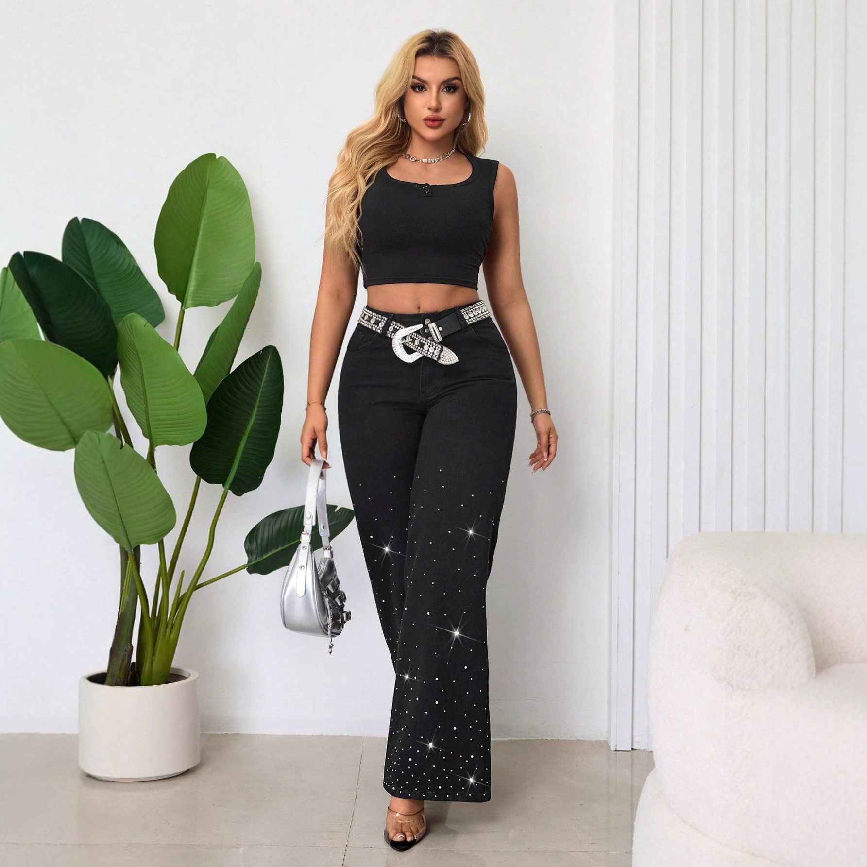 Loose Fit Wide Leg Jeans Trendy Street Style Flattering Design Comfortable Fabric Womens Casual Wear Wholesale