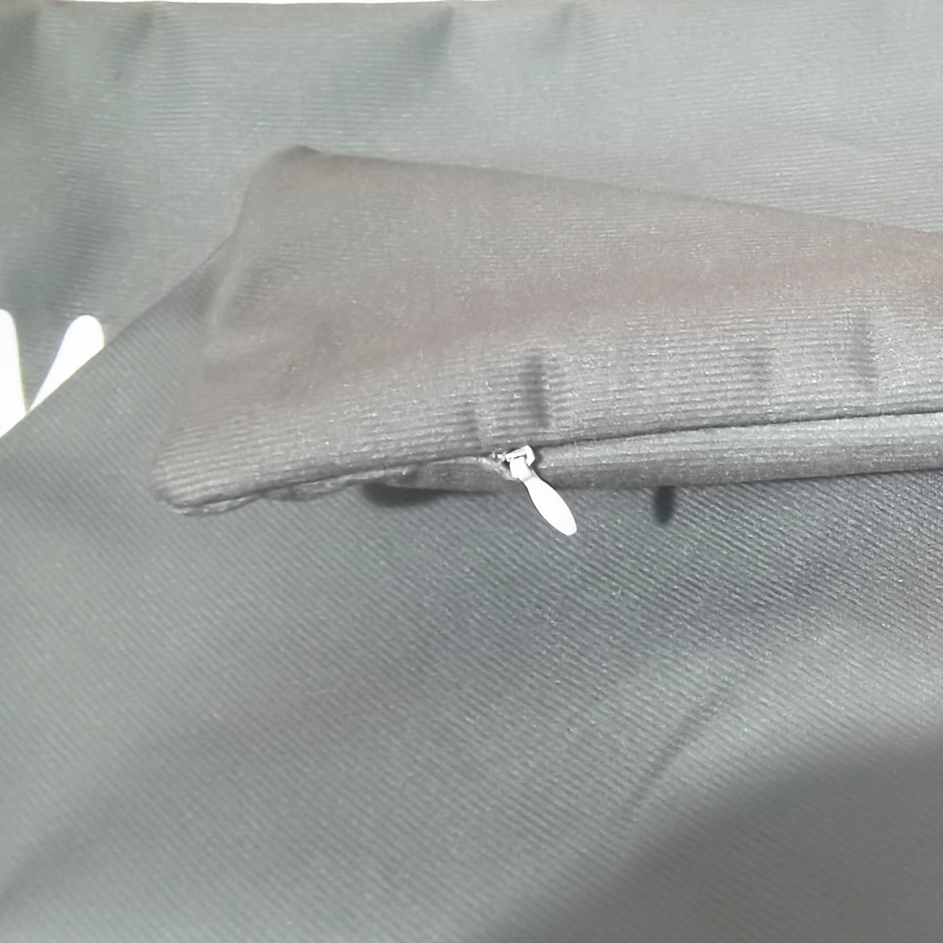 Cross-border gray European German creative storage pillow case with pocket remote control mobile phone sofa pillowcase