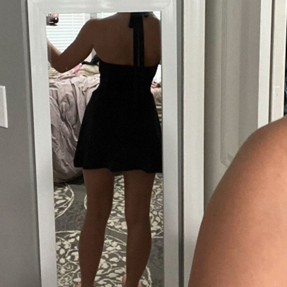 Elegant Sexy Halter Dress Slim Fit High Waist Short Skirt Spring Summer Fashion Wholesale Available