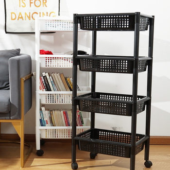 Kitchen Storage Rack for Vegetables and Seasonings with Roller Rack Microwave Storage Rack Bathroom Sandwich Trolley Storage Rack