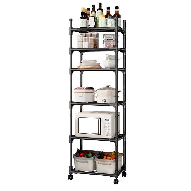 Kitchen Rack for Vegetables Floor-Standing Multi-Layer Household Microwave Storage Multi-Functional Oven Pot Storage Rack