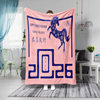 Cross-Border New Year Flannel Blanket Digital Printed Blanket Office Lunch Break Shawl Blanket Home Bedroom Sofa Blanket