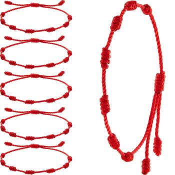 Amazon Hot Sale 7 Knot Lucky Bracelet Cross-border Creative Hand-woven Adjustable Red Bracelet