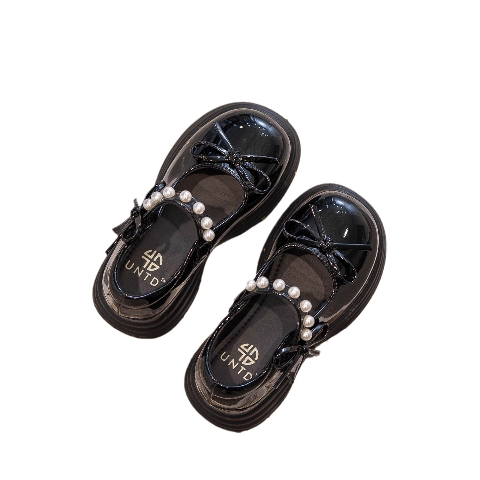 Children's Leather Shoes Shoes 2024 Spring and Autumn New Soft Sole Girls Small Leather Shoes Casual Pearl Baby Girl Spring and Autumn Shoes