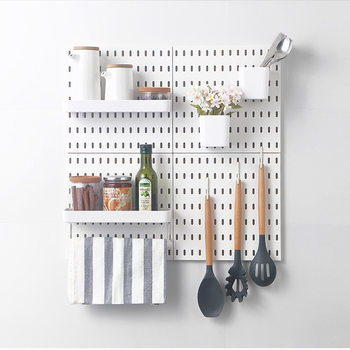 Hole Board Wall Wall Display Decoration Punch-free Desktop Kitchen Household Storage Plastic Combinable Storage Rack