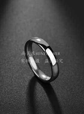跨境热销欧美流行戒指 4MM球面光面戒指内圈刻字情侣指环节日礼物