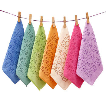 Factory wholesale microfiber square 30*30 cartoon thick absorbent children's towel kindergarten gift square