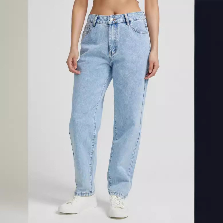 High Waisted Straight Leg Jeans Womens Denim Trousers Casual Everyday Wear Ready to Ship custom packaging