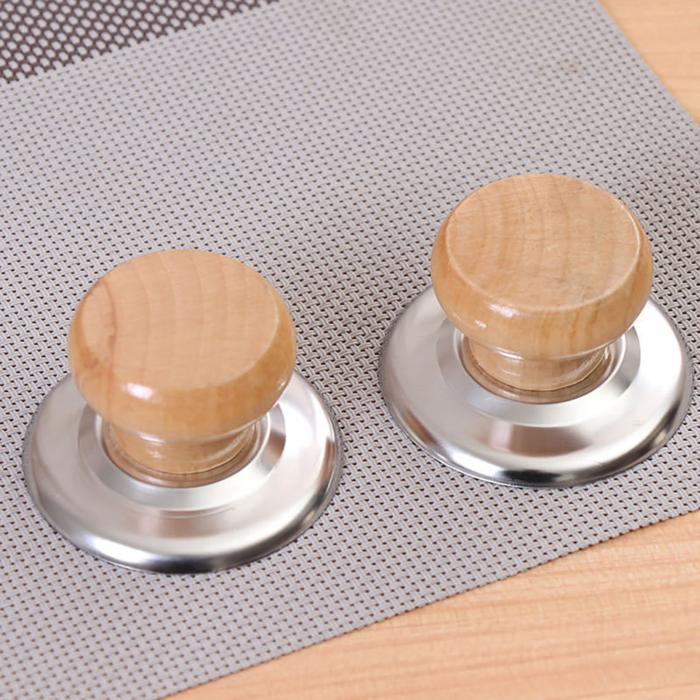 Anti-Scalding Pot Lid Handle Wooden Pot Lid Handle Pot Lid Cap Top Bead Universal Lid Stainless Steel Lid Top Cap Solid Wood