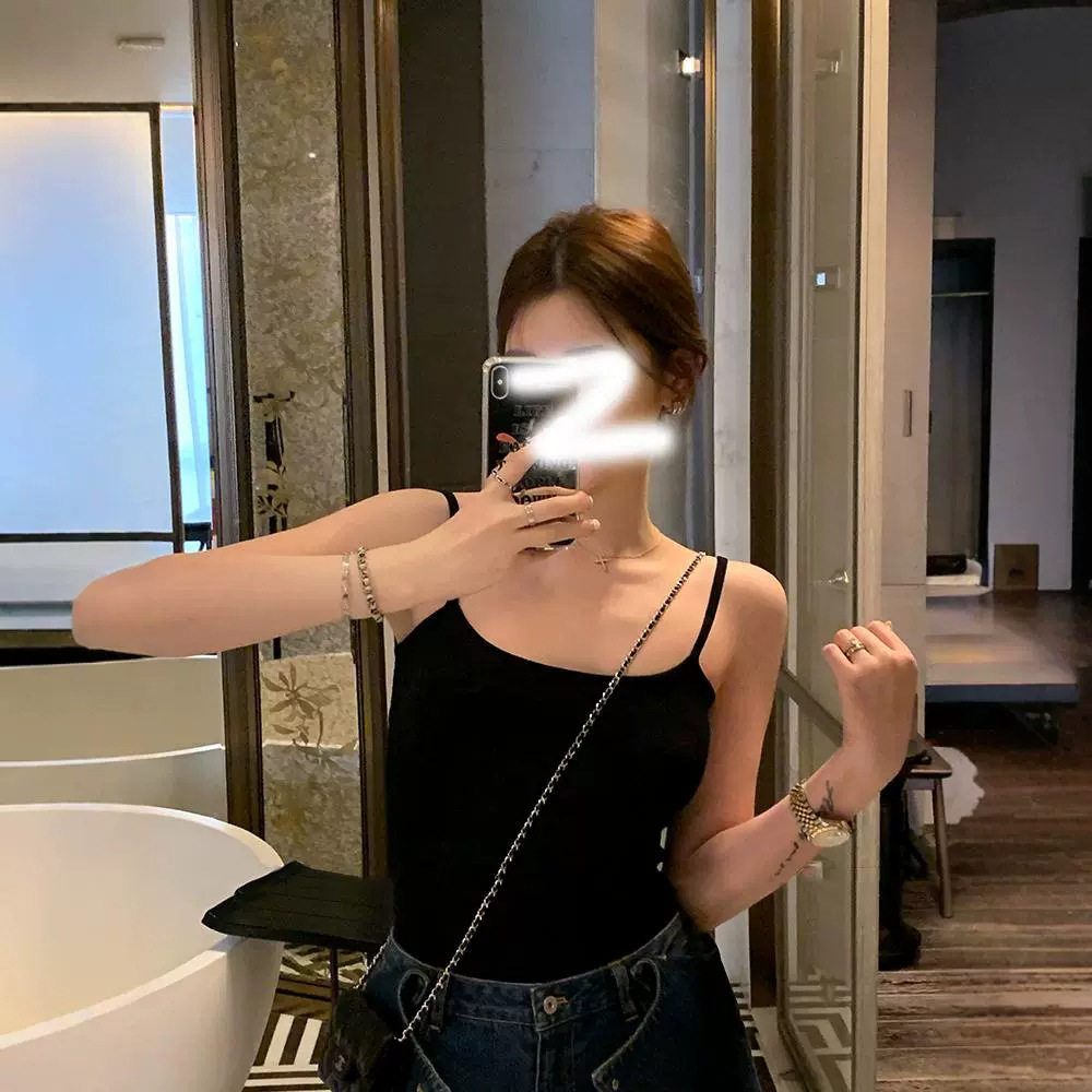 Hongyi 2025 Spring New Design Square Collar Camisole Women's Inner Pure Color Versatile Camisole