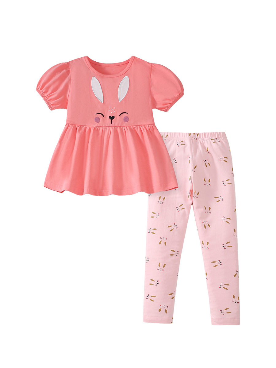 Pakaian Anak Baru Tahun, Set Anak Perempuan Katun, Set Anak Kelinci Kartun