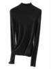 A generation of hair wholesale semi-high collar silk cashmere blend bottoming sweater slim outer wear long sleeve top solid color