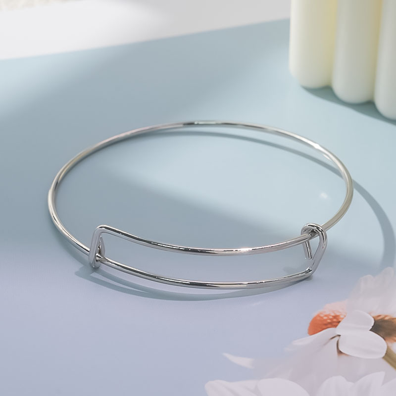 厂家直供欧美推拉手环DIY可活动调节手镯女钢丝镀金饰品潮流爆款