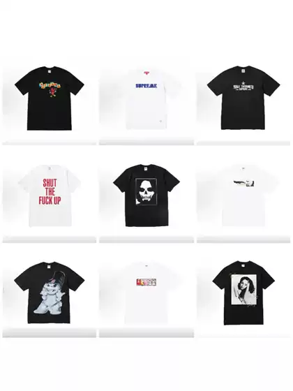 Supreme American-Style Trendy Brand Box Short-Sleeve Milan Cross T-Shirt, Loose Fit, Unisex, Cross-Border Dropshipping