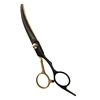 Pet Grooming Scissors Set for Cats and Dogs, Specialized Hair Trimming Tools, Black and Gold Curved Scissors for Pet Hair Cutting